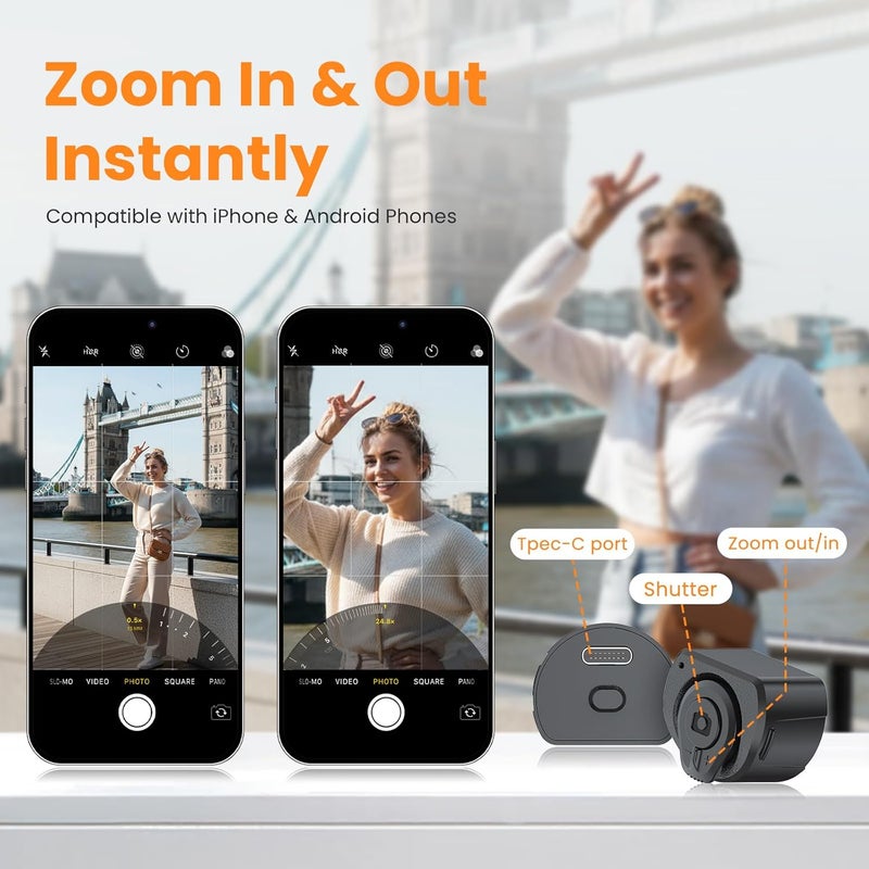 TNW Mini Selfie Stick tripod for Phone, T26pro Pocket Size Phone Tripod with Zoom Remote & 2 Cold Shoe, Mini Tripod for Live Streaming, Vlogging, Recording, Photography - Image 2