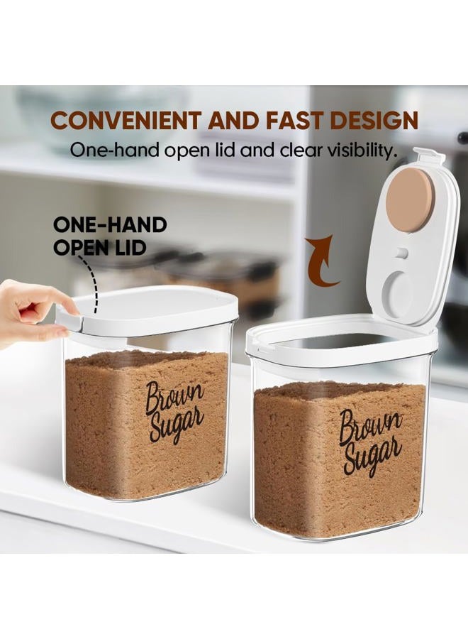 Moryimi Brown Sugar Keeper Storage Container, 1.9 Quart Brown Sugar Container Airtight with Spoon, Clear food storage containers with lids - Image 4