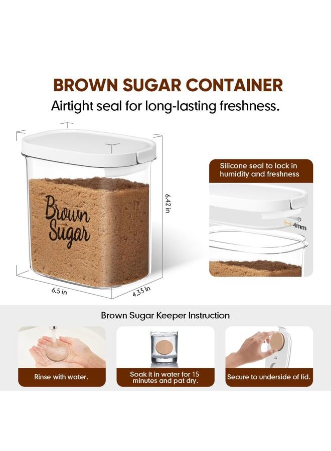 Moryimi Brown Sugar Keeper Storage Container, 1.9 Quart Brown Sugar Container Airtight with Spoon, Clear food storage containers with lids - Image 3
