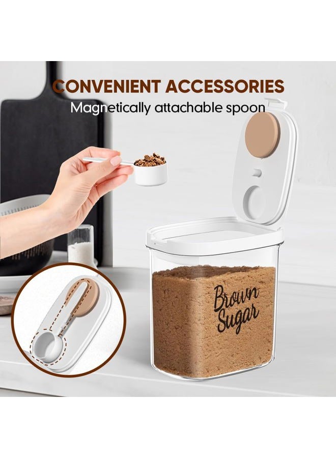 Moryimi Brown Sugar Keeper Storage Container, 1.9 Quart Brown Sugar Container Airtight with Spoon, Clear food storage containers with lids - Image 5