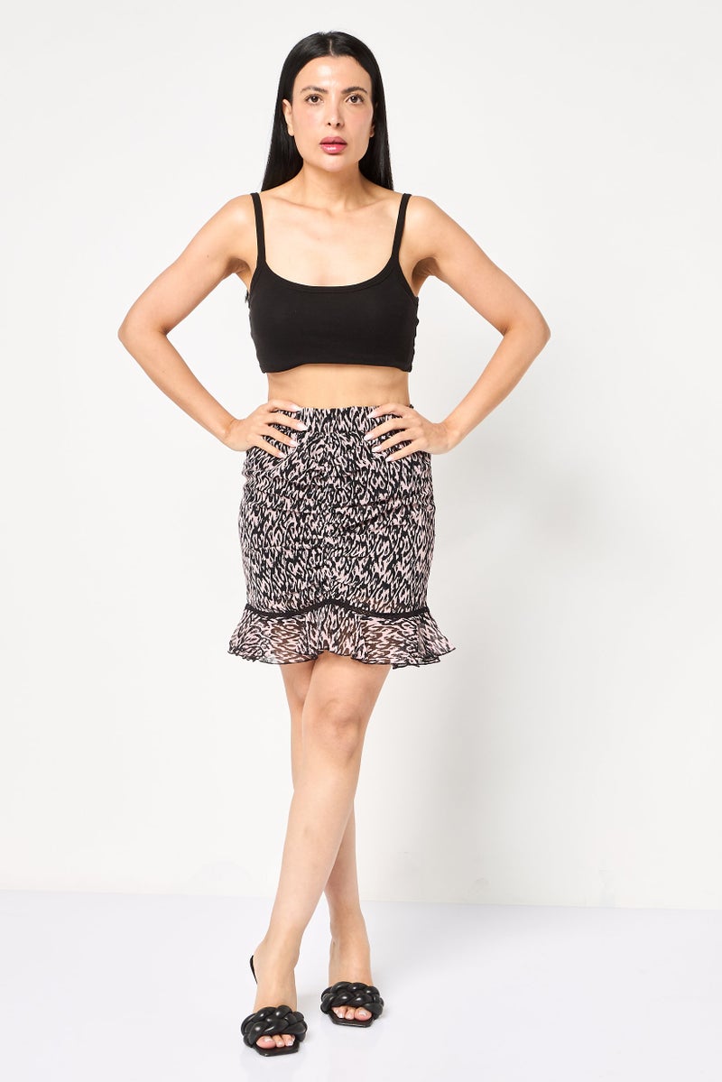 TOPSHOP Women Allover Print Mini Skirt, Multicolor - Image 2