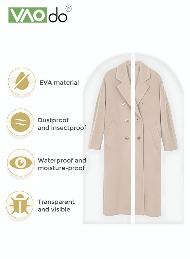 فاو دو أغطية غبار الملابس من 3 قطع كبيرة متوسطة وصغيرة 3 أحجام شفافة قابلة للتنفس غطاء تخزين ملابس بسحّاب معلق - Image 2