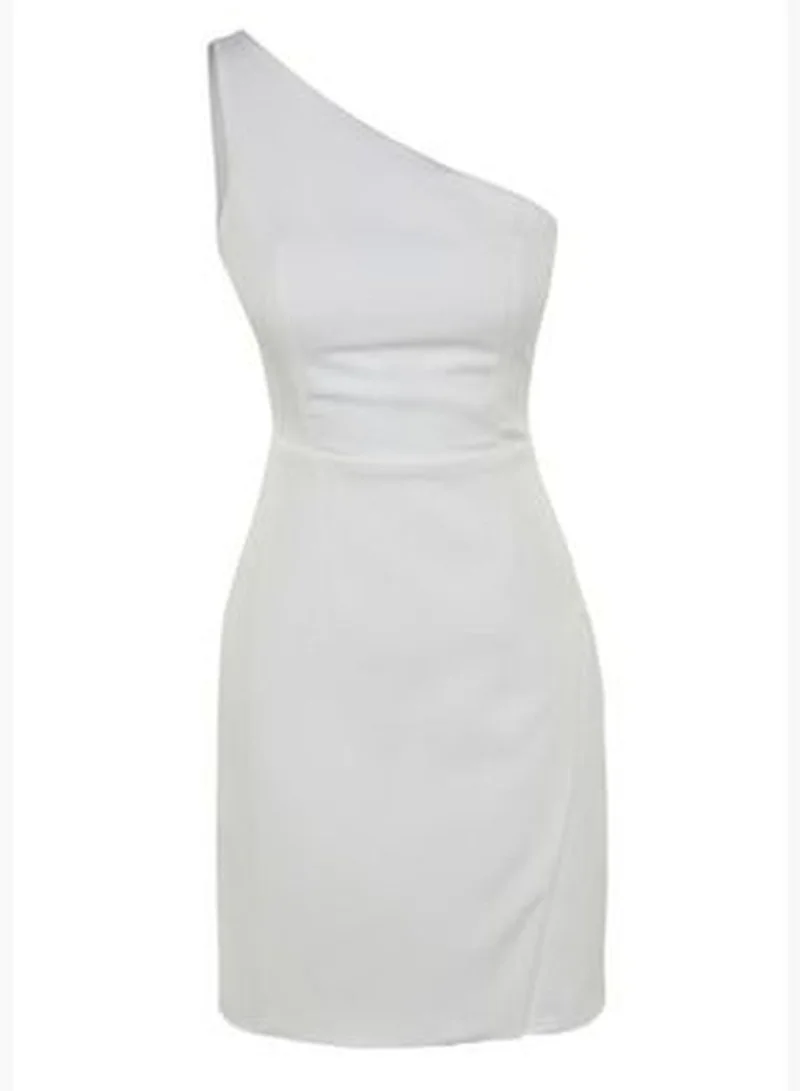 trendyol Ecru Fitted Mini Dress with Woven Lining TWOSS23EL01757