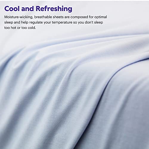 Purple Deep Pocket SoftStretch Sheets, Queen Size, Rayon Blend, Moisture-Wicking, Deep Purple, Fits Most Mattresses, Adaptive Support - Image 4