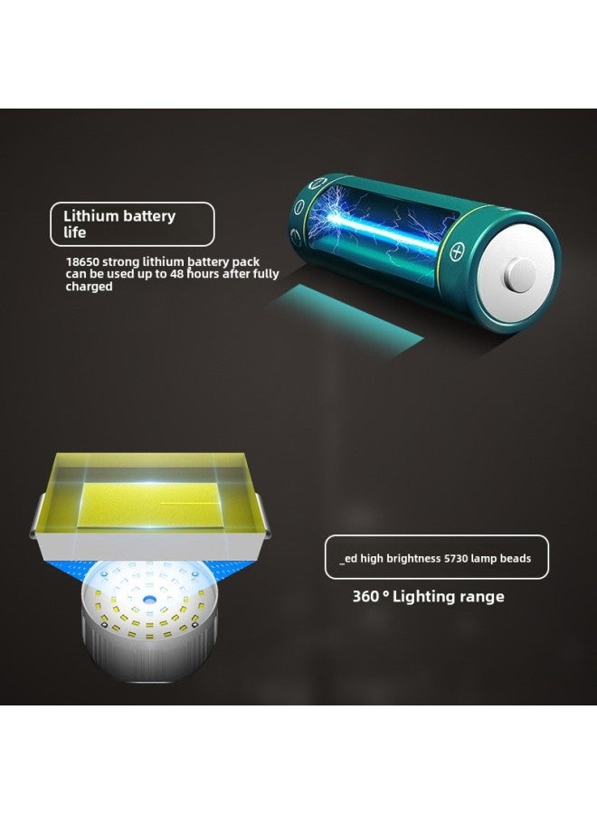 Stall Night Market Lights Super Bright LED Rechargeable Bulb Lights Home Power Outage Emergency Outdoor Camping Camping Lights-Color:D75(50 Beads 5600mA Four Lithium Battery) Ultra 300W Incandescent Lamp 】 - Image 4