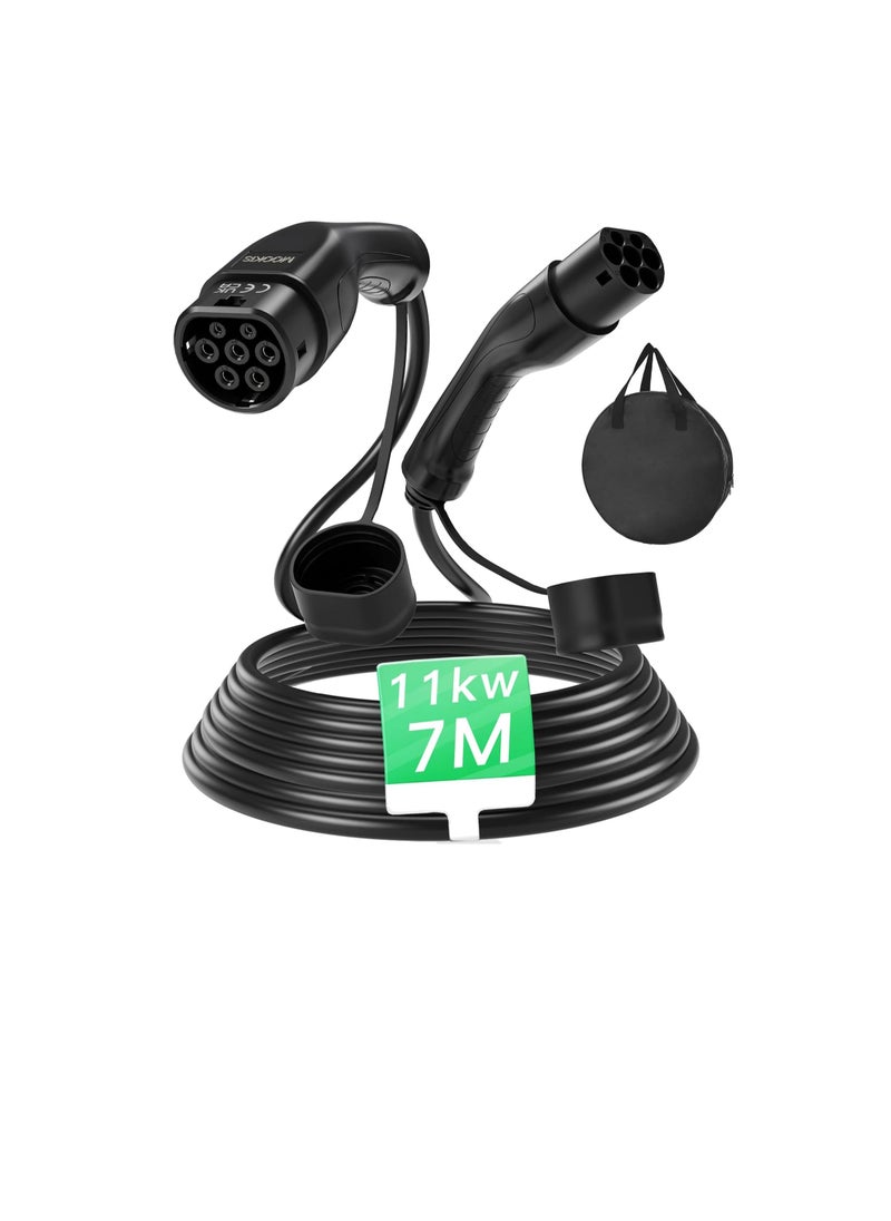 Generic - EV Charger Type 2 Charging Cable with Carry Bag for Electric Vehicle Charging Stations, Type 2 to Type 2 EV Charging Cable Mode 3 | 11KW | 16A | Three Phase | 7 Meters - Image 1