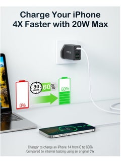 MIXDE 2-Pack USB C Plug,40W 4-Port Fast Charging Plug UK Type C Charger Dual Port PD+QC Wall Plug, Multi USB C Power Adaptor Charger Plug for iPhone 15 14 13 12 11 Pro Max XS XR X SE 8 7 Plus,iPad,Samsung  - Image 2