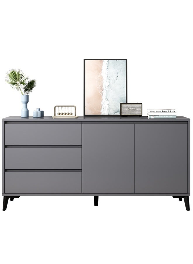 CityRiya-Long Storage Cabinet, 140*40*75cm Sideboard, Large Buffet with 2 Doors 3 Drawers, Coffee Bar Storage Accent Cabinet, Coffee Corner Home Kitchen Cabinet Console Table for Living Room, Dinning Room, DSG044-GY - Image 3