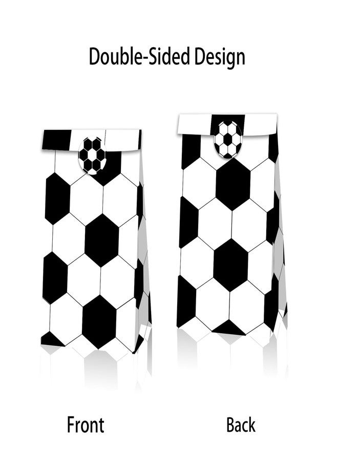Qpout Soccer Goodie Bags Party Pack - 12 Snack Bags With Sealing Stickers for Kids Teams & Birthdays - Black & White - Image 3