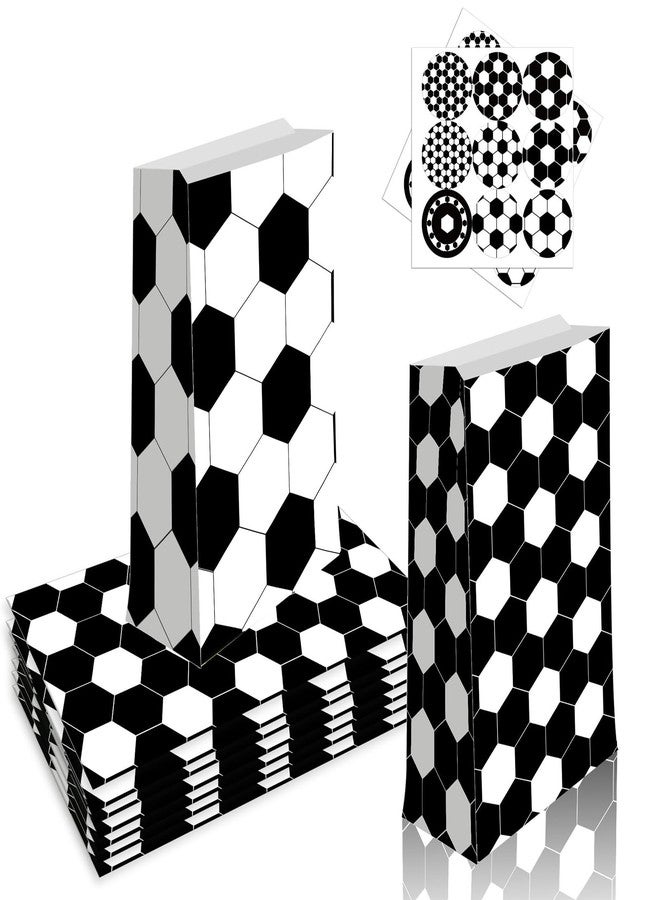 Qpout Soccer Goodie Bags Party Pack - 12 Snack Bags With Sealing Stickers for Kids Teams & Birthdays - Black & White - Image 5