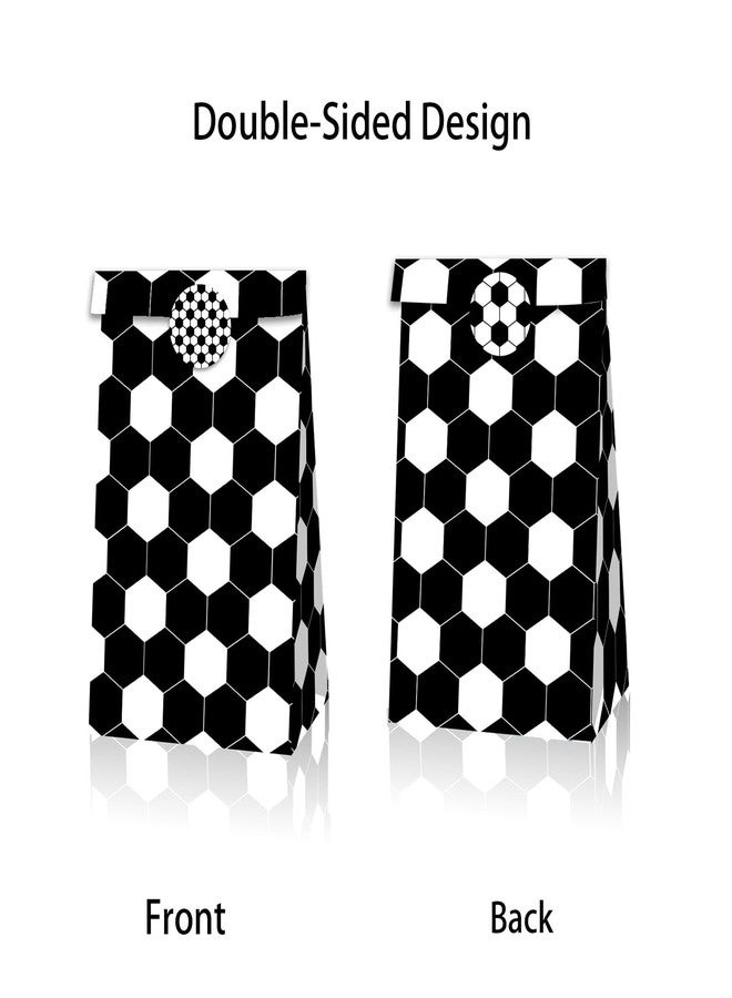 Qpout Soccer Goodie Bags Party Pack - 12 Snack Bags With Sealing Stickers for Kids Teams & Birthdays - Black & White - Image 4