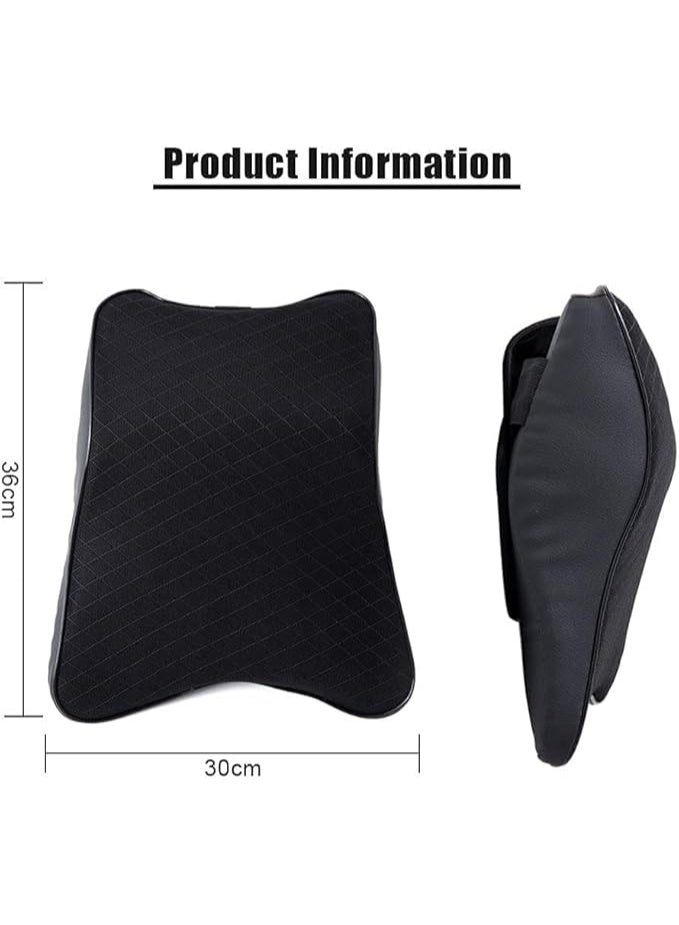 Black Car Seat Neck Support Pillow, 100% Pure Memory Foam Ergonomic Cushion with Breathable Removable Cover - Image 2