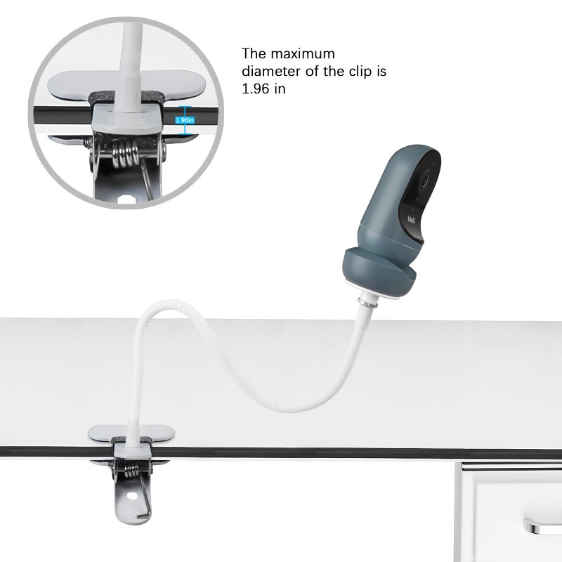 HOLACA Flexible Clip Mount for Owlet Cam 2 and Owlet Cam Baby Monitor Camera Stand with 1/4 Threaded Hole and Adjustable 360 Degree Mount for Crib Nursery(with Base Connect) - Image 3