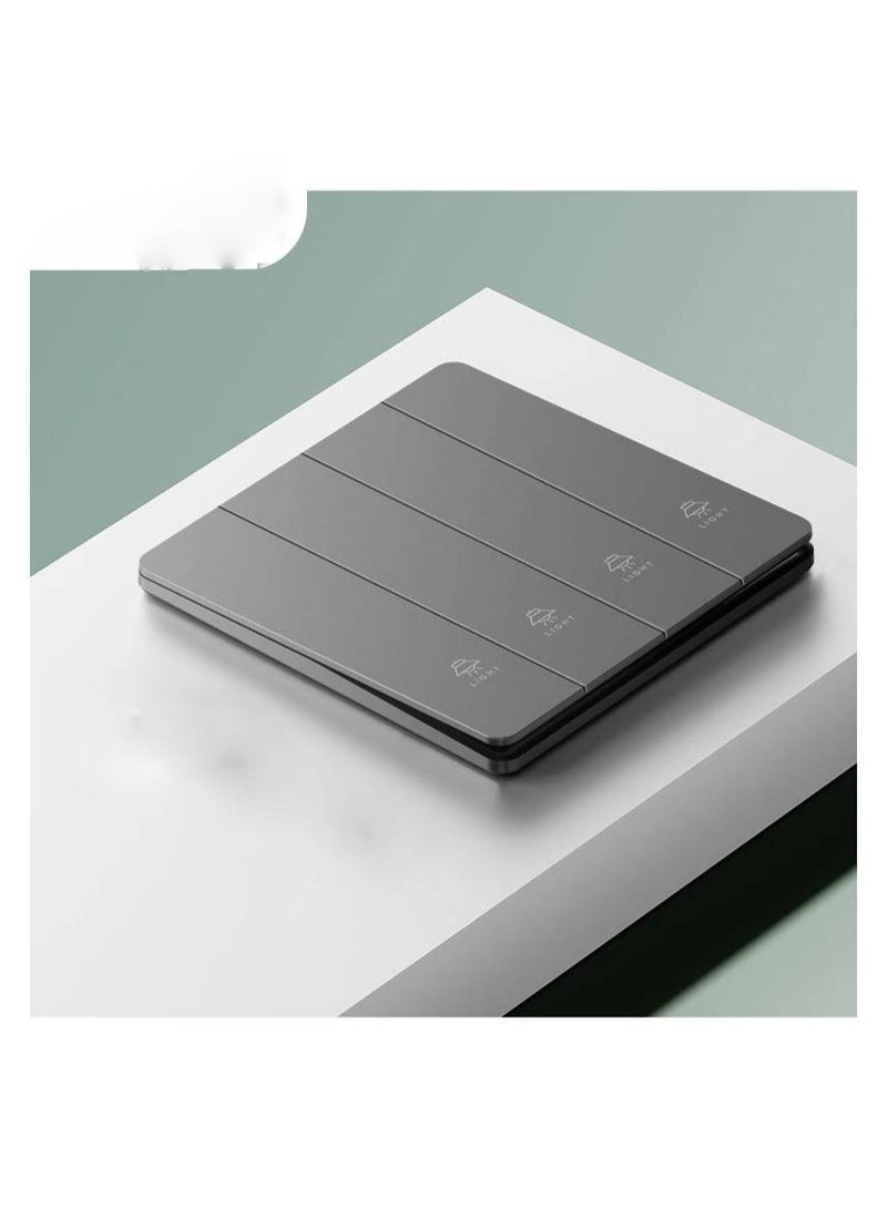 AROAQ Electrician g13 Ultra-Thin Gray Large Plate 86 Type Household Concealed Wall Five hole Switch Socket Two-open multi-control