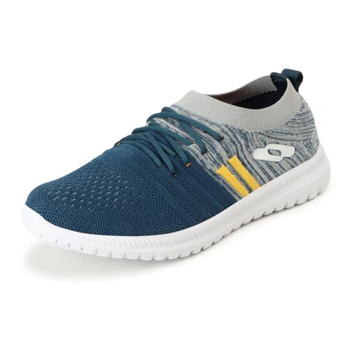 TRASE Sports Shoes for Kids Boys | Walking, Running, All Day Casual & Sports Wear (Blue-Yellow, 11 UK) - Image 1
