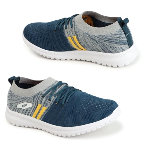 TRASE Sports Shoes for Kids Boys | Walking, Running, All Day Casual & Sports Wear (Blue-Yellow, 11 UK) - Image 4