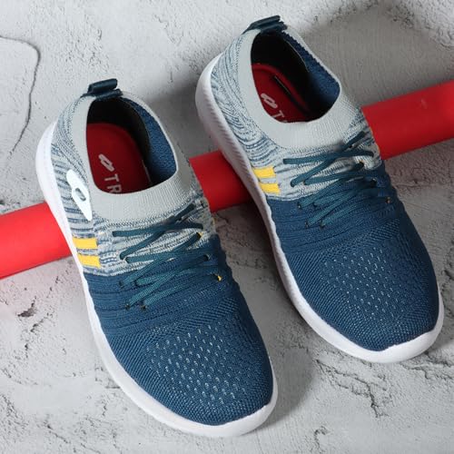 TRASE Sports Shoes for Kids Boys | Walking, Running, All Day Casual & Sports Wear (Blue-Yellow, 11 UK) - Image 3