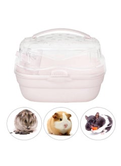 Zerodis Zerodis Portable Hamster Cage, Small Animal Carrier Rat Carry Cage Hamster Carry Case Cage Portable Carrier Hamster Carry Case Cage for Hamster Small Animals (Light Cherry)  - Image 2