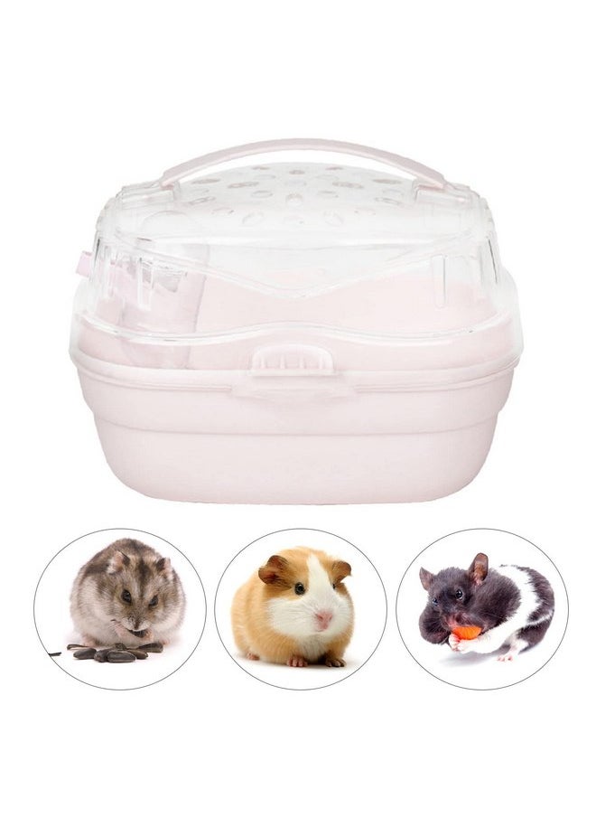 Zerodis Zerodis Portable Hamster Cage, Small Animal Carrier Rat Carry Cage Hamster Carry Case Cage Portable Carrier Hamster Carry Case Cage for Hamster Small Animals (Light Cherry)  - Image 2