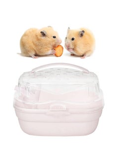 Zerodis Zerodis Portable Hamster Cage, Small Animal Carrier Rat Carry Cage Hamster Carry Case Cage Portable Carrier Hamster Carry Case Cage for Hamster Small Animals (Light Cherry)  - Image 1