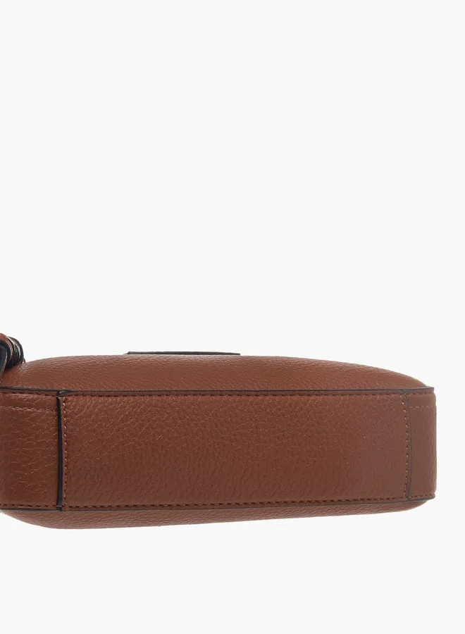 سيليست Womens Textured Crossbody Bag With Zip Closure And Braided Accent