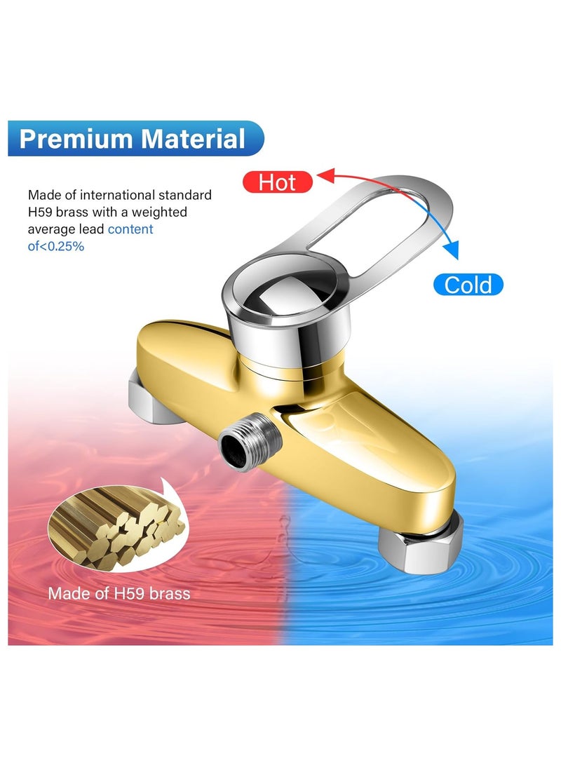 SYOSI Thermostatic Bath Shower Mixer Tap Wall Mounted Thermostatic Bath Shower Mixer Valve Anti Scald Solid Brass Bathtub Shower Faucet Manual Monobloc Single Lever for Exposed Installation G1/2 - Image 3