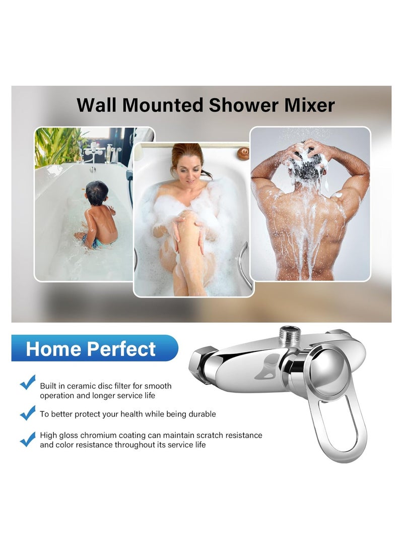 SYOSI Thermostatic Bath Shower Mixer Tap Wall Mounted Thermostatic Bath Shower Mixer Valve Anti Scald Solid Brass Bathtub Shower Faucet Manual Monobloc Single Lever for Exposed Installation G1/2 - Image 5