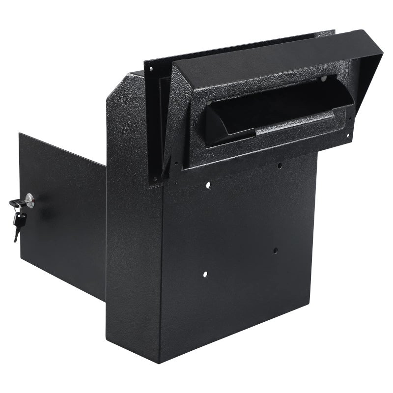 xydled Heavy Duty Mail Box with Key Lock 15x12x6 Locking Metal Mailbox Door Mounted Through The Door Safe Locking Drop Box Black