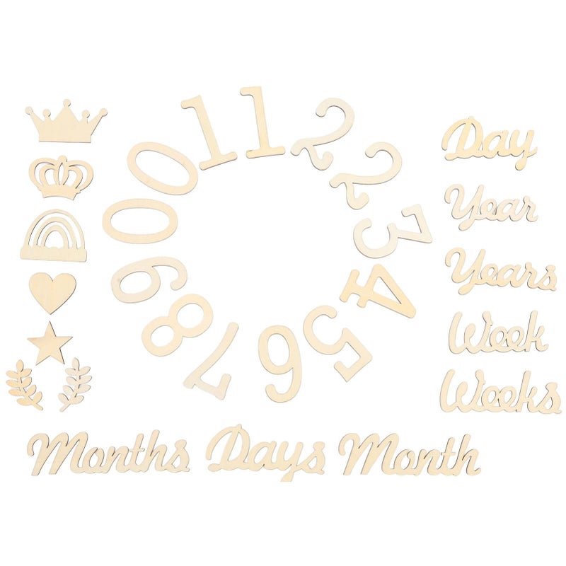 Wooden Baby Growth Photo Props Signs Set For Monthly Milestone Pictures - Image 2
