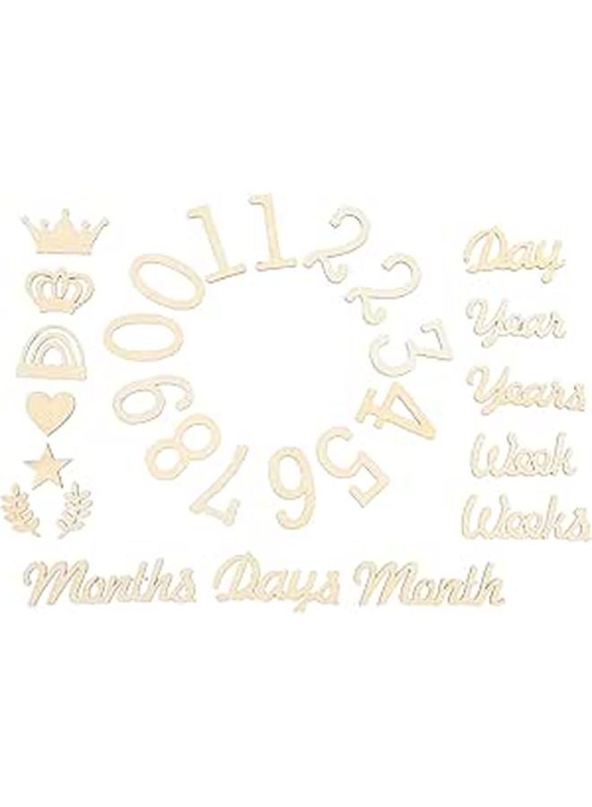 Wooden Baby Growth Photo Props Signs Set For Monthly Milestone Pictures - Image 1