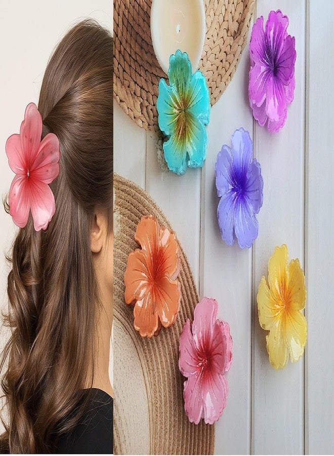 RHOSYN HAIR ACCESSORIES Colorful Flower Hair Claw Clips for Women & Girls, Lily Design, Strong Hold, Lightweight, Cute & Stylish Hair Accessories for Daily Use, Travel, Gifting, Multicolor(6 Pieces) - Image 2