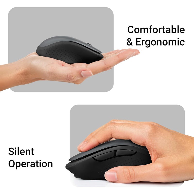 ZEBRONICS Charm Rechargeable Wireless Mouse, Dual Mode (2.4GHz + BT), Dual Bluetooth, Upto 1600 DPI, Silent Operation, 6 Buttons, Comfortable & Ergonomic, for Mac | Laptop | Computer (Metallic Grey) - Image 4