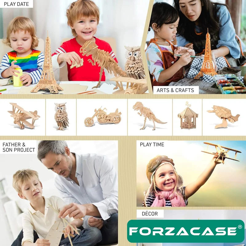 Forzacase 3D Wooden Mechanical Piano and Guitar 3D Puzzle Puzzle Jigsaw 50 Pieces - FC334