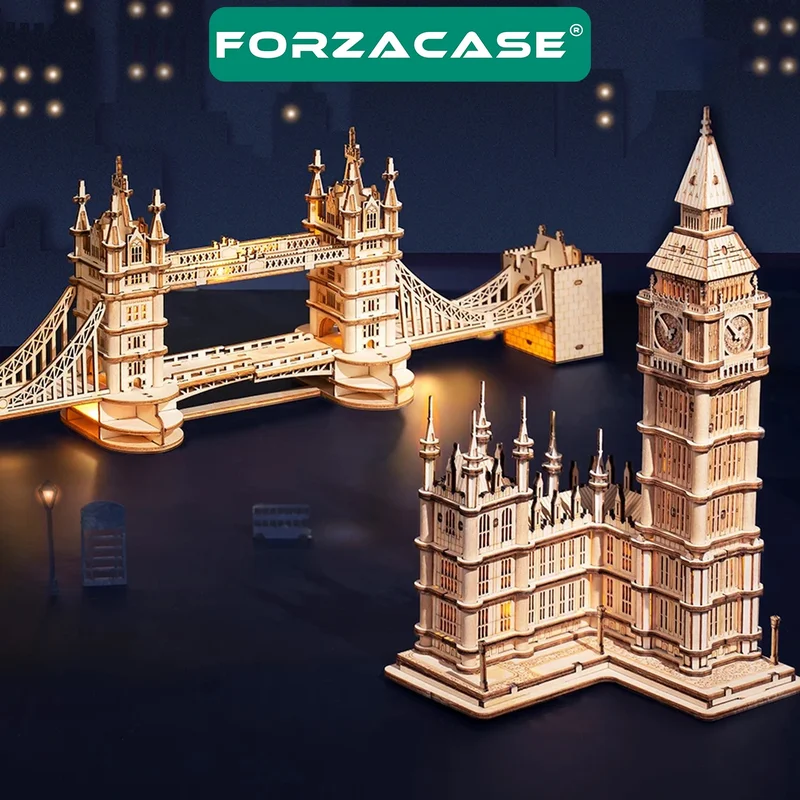 Forzacase 3D Wooden Mechanical Piano and Guitar 3D Puzzle Puzzle Jigsaw 50 Pieces - FC334