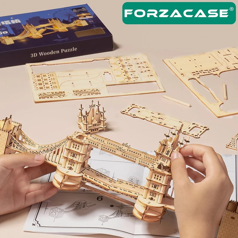 Forzacase 3D Wooden Mechanical Piano and Guitar 3D Puzzle Puzzle Jigsaw 50 Pieces - FC334