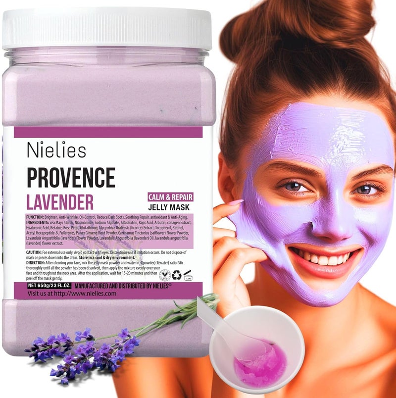 Nielies Jelly Mask for Facial Professional Peel off Hydro Face Mask Powder for Hydrating Cleaning 23 Fl oz 24k Lavender
