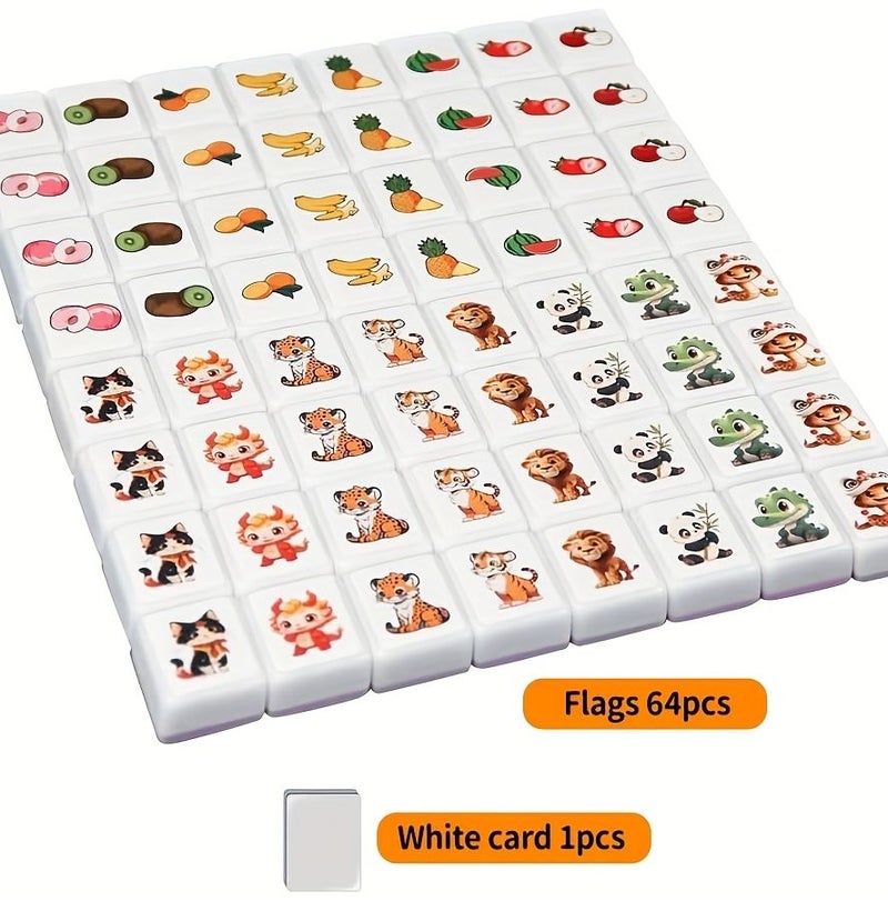 Seascape Themed Board Game 65pc Set For Family Parties Durable Portable Mahjong Gift - Image 1