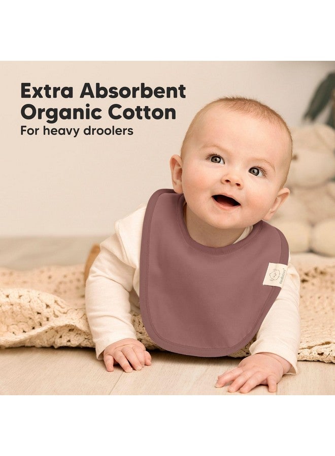 KeaBabies 8Pack Organic Baby Bibs For Girls & Boys Teething Baby Bib Baby Boy Bibs Baby Girl Bibs Newborn Bibs Baby Drool Bibs For Infant Toddler Bibs For Baby Boy Bibs For Baby Girl (Mauve)  - Image 5