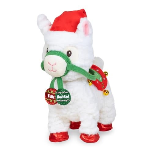 Cuddle Barn Navidad Nico Animated Christmas Walking Musical Plush Llama Toy Plays Feliz Navidad 105 inches - Image 1
