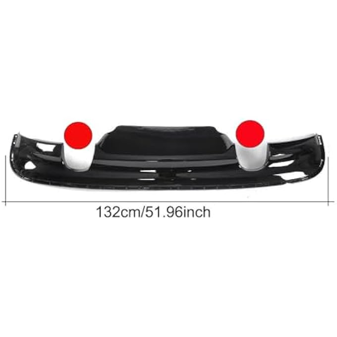 KUBYMOTO Rear Bumper Diffuser Cover Trim for Jaguar XF Sedan 2016-2018 Glossy Black - Image 3