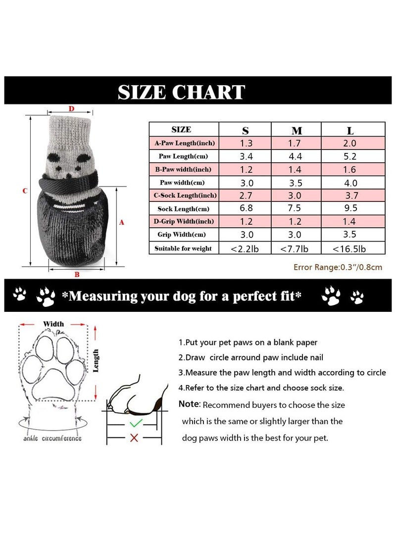 erorex Dog Shoes, 2 Pair Pet Shoes for Dogs Cats Socks, Anti-Slip Sole Adjustable Dog Cat Paw Socks Fit for Indoor Outdoor Wear (Black, Medium)  - Image 5