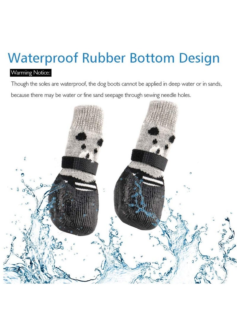 erorex Dog Shoes, 2 Pair Pet Shoes for Dogs Cats Socks, Anti-Slip Sole Adjustable Dog Cat Paw Socks Fit for Indoor Outdoor Wear (Black, Medium)  - Image 4