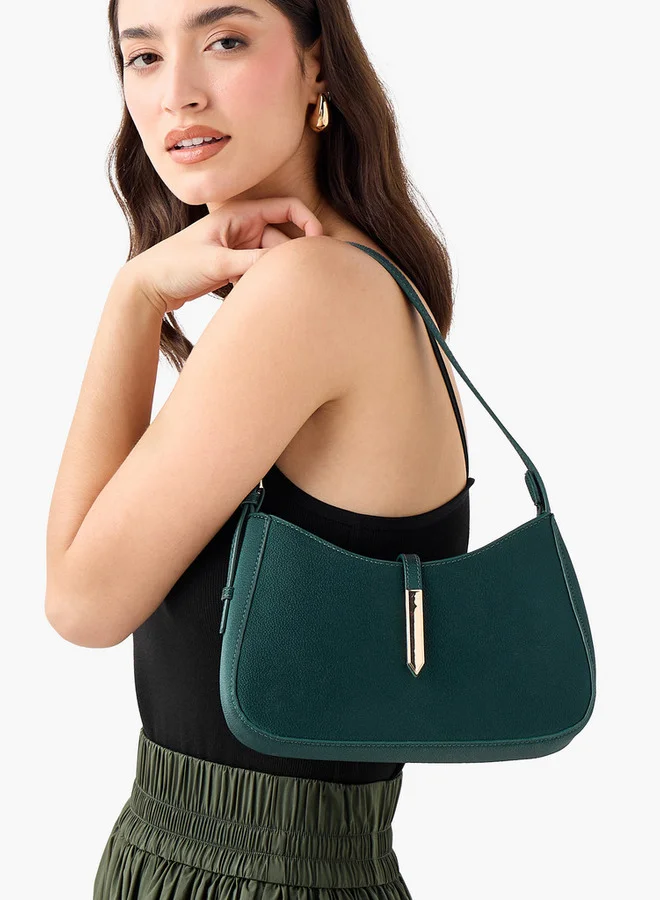 Flora Bella By Shoexpress Textured Shoulder Bag with Zip Closure