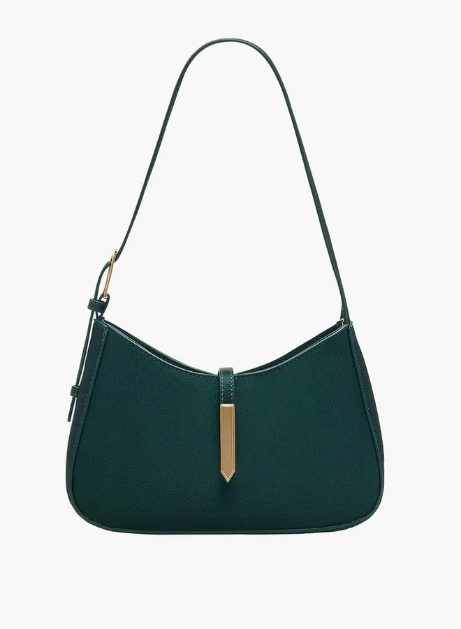 Flora Bella By Shoexpress Textured Shoulder Bag with Zip Closure