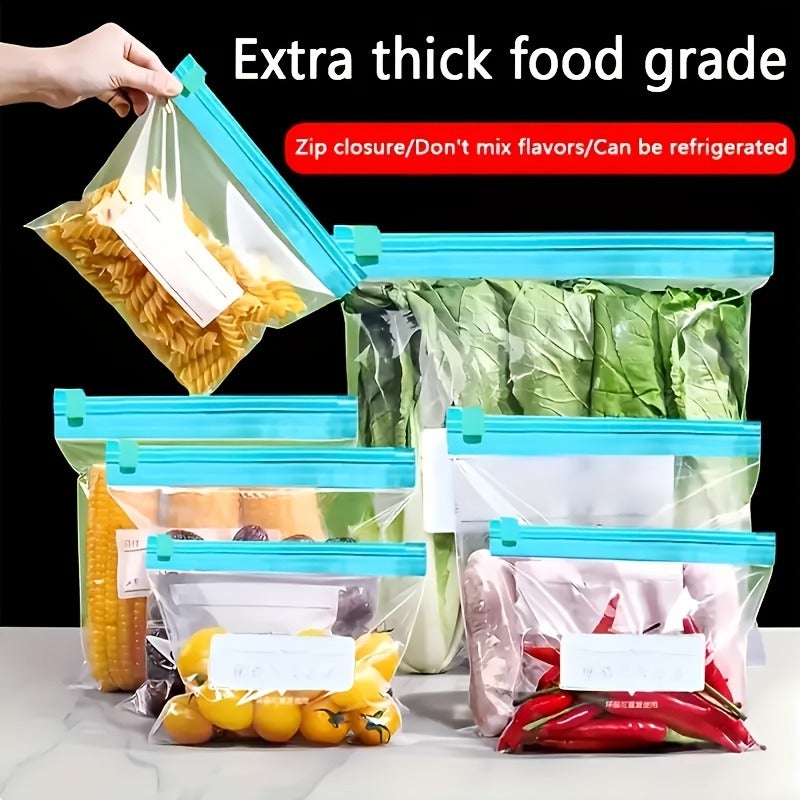 60pcs Zipper Storage Bags in 3 Sizes, Food Sorting and Storage Bags, Food Fresh-Keeping Sealed Bags, Suitable for Fruits, Grains, Vegetables, and Meat, Kitchen Storage and Organization, Kitchen Accessories - Image 4