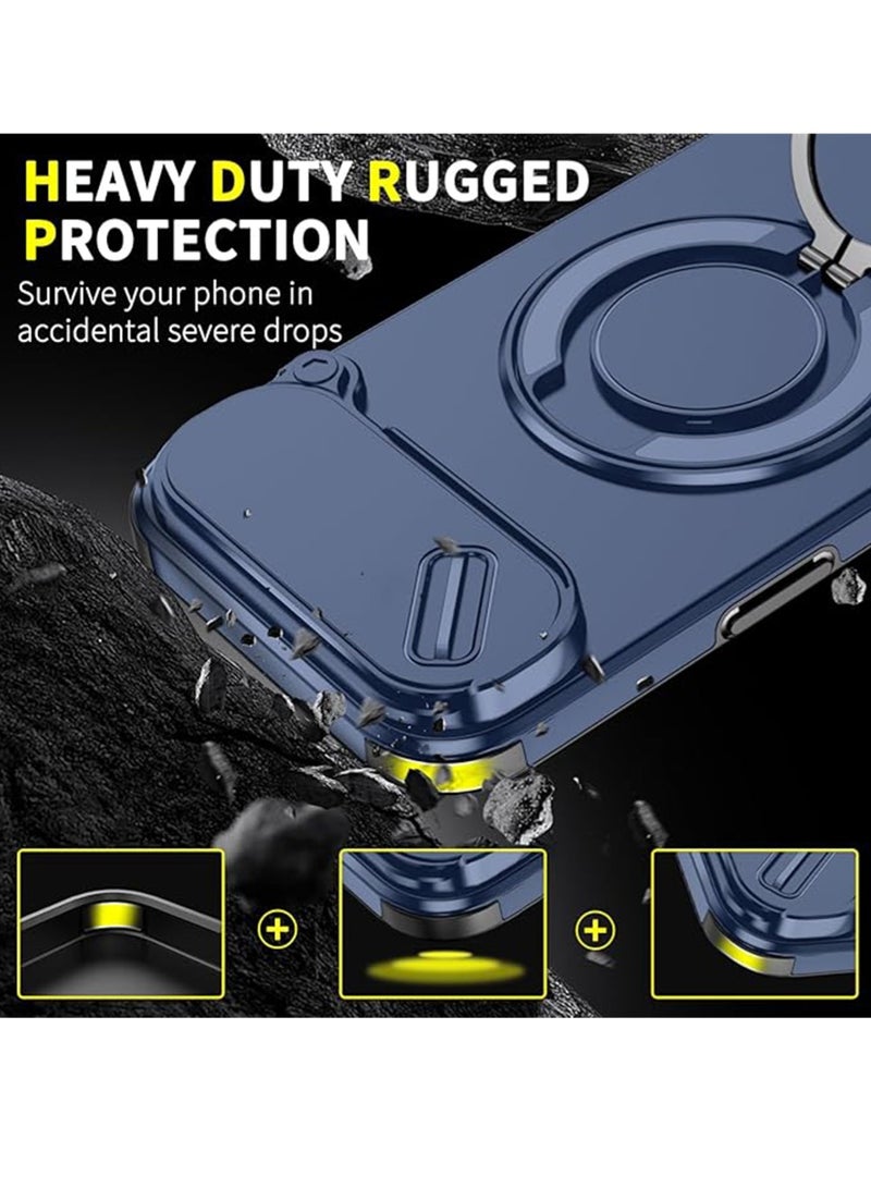 WRISTWISE Case Cover for iPhone 17 Air with Stand and 2 Screen Protectors, Heavy Duty Shockproof Phone Case for iPhone 17 Air with Camera Cover (Blue) - Image 2