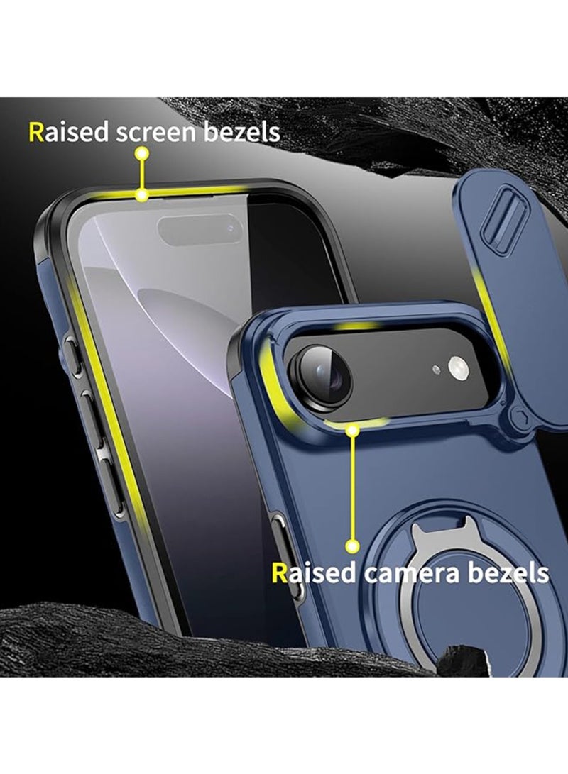 WRISTWISE Case Cover for iPhone 17 Air with Stand and 2 Screen Protectors, Heavy Duty Shockproof Phone Case for iPhone 17 Air with Camera Cover (Blue) - Image 4