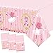 Tegeme 3 Pieces Ballerina Tablecloths Ballerina Birthday Party Supplies Plastic Pink Table Cover for Girls Ballet Birthday Wedding Baby Shower Party Favors - Image 3