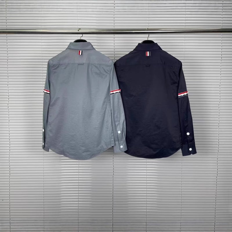 High Version Tb Shirt Jacket Armband Coat Men And Women Neutral Casual Loose Red White Blue - Image 3