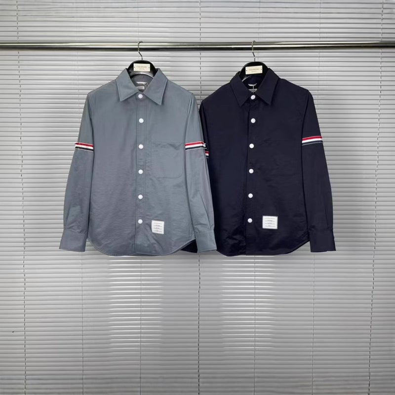 High Version Tb Shirt Jacket Armband Coat Men And Women Neutral Casual Loose Red White Blue - Image 2